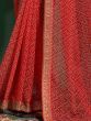 Remarkable Red Bandhani Printed Chiffon Saree With Blouse