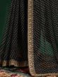 Wonderful Black Thread Embroidered Chiffon Party Wear Saree
