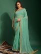 Enchanting Pastel Green Bandhani Printed Chiffon Festival Wear Saree
