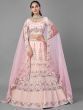 Pink Floral Embroidered Net Bridal Lehenga Choli