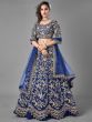 Royal Blue Dori Embroidered Art Silk Wedding Wear Lehenga Choli