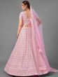 Pink Sequins Georgette Bridal Wear Lehenga Choli