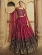 Sumptuous Deep Pink Shaded Sequins Silk Lehenga With Embroidered Choli