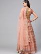 Peach-Coloured & Golden Semi-Stitched Myntra Lehenga & Unstitched Blouse with Dupatta