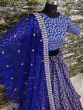 Blue Zari Embroidered Silk Bridal Lehenga Choli