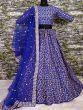 Blue Zari Embroidered Silk Bridal Lehenga Choli