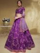 Enchanting Purple Embroidered Silk Wedding Lehenga Choli With Dupatta