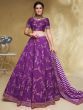 Enchanting Purple Embroidered Silk Wedding Lehenga Choli With Dupatta