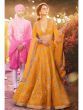 Celebrity Style Allover Design With Yellow Color Lengha Choli