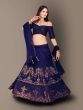 Flaunt your simple and pretty look with this hypnotic blue colored lehenga choli