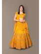 Flaunt your simple and pretty look with this hypnotic yellow colored lehenga choli