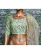 Pista Green Sequins Embroidered Wedding Wear Lehenga Choli