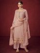 Breathtaking Pink Thread Embroidered Georgette Festive Wear Salwar Suit