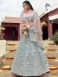 Turquoise Dori Work Organza Wedding Wear Lehenga Choli