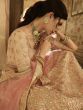 Peach Zari Work Crepe Wedding Wear Lehenga Choli