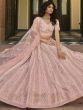 Baby Pink Sequins Organza Wedding Wear Lehenga Choli