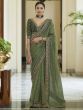 Green Heavy Bordered Organza Wedding Wear Saree With Blouse