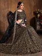 Black Zari Embroidery Raw Silk Wedding Lehenga Choli With Dupatta 