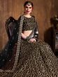 Black Zari Embroidery Raw Silk Wedding Lehenga Choli With Dupatta 