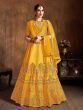 Yellow Zari Embroidery Art Silk Bridal Lehenga Choli With Dupatta (Default)