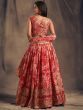 Red Floral Embroidered Organza Wedding Wear Lehenga Choli