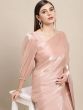 Most amazing Light Pink Jimi Silk Big Party Wear Saree For Women
