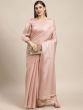 Most amazing Light Pink Jimi Silk Big Party Wear Saree For Women