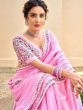 Incredible Baby Pink Fancy Embroidery Georgette Saree With Blouse