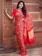 fabulous Red Patola printed Pure Gaji Silk Festive Wear Saree