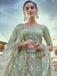 Green Sequined Net Wedding Wear Lehenga Choli