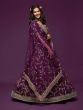 Purple Thread Embroidery Art Silk Wedding Wear Lehenga Choli
