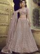 Mauve Sequined Net Wedding Wear Lehenga Choli