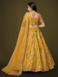 Fascinating Yellow Sequins Embroidery Slub Silk Lehenga Choli