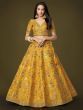 Fascinating Yellow Sequins Embroidery Slub Silk Lehenga Choli