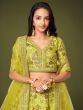 Prodigious Neon Green Sequins Work lehenga Choli With Dupatta