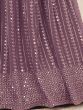 Alluring Dusty Purple Sequins Embroidery Georgette Lehenga Choli