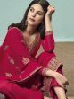 Magenta Pink Thread Work Georgette Festive Wear Salwar Kameez