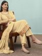 Cream Thread Work Georgette Festive Wear Salwar Kameez