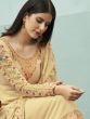 Cream Thread Work Georgette Festive Wear Salwar Kameez