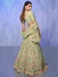 Wonderful Green Embroidered Net Wedding Lehenga Choli With Dupatta