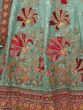 Attractive Turquoise Sequins Velvet Bridal Lehenga Choli With Dupatta