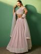 Enchanting Pink Sequins Georgette Engagement Wear Lehenga Choli  
