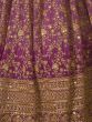 Astonishing Purple Embroidered Georgette Reception Wear Lehenga Choli 
