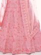 Fascinating Pink Embroidered Soft Net Lehenga Choli