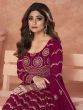Marvelous Ruby Pink Georgette Heavy Embroidery Gown With Dupatta