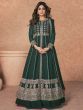 Charming Green Embroidery Georgette Readymade Anarkali Gown