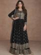 Glamorous Black Sequined Georgette Party Wear Palazzo Suit