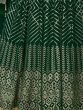 Lavish Emerald Green Sequined Georgette Festive Wear Gown 