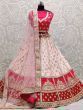Pink & Red Dori Embroidered Silk Bridal Wear Lehenga Choli