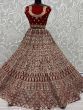 Awesome Red Zari Embroidery Velvet Bridal Wear Lehenga Choli